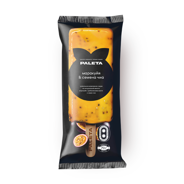 Мороженое-смузи Paleta маракуйя и семена чиа эскимо