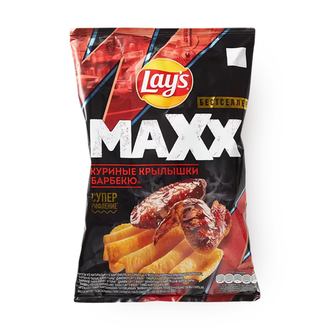 Чипсы Lay's Maxx куриные крылышки барбекю