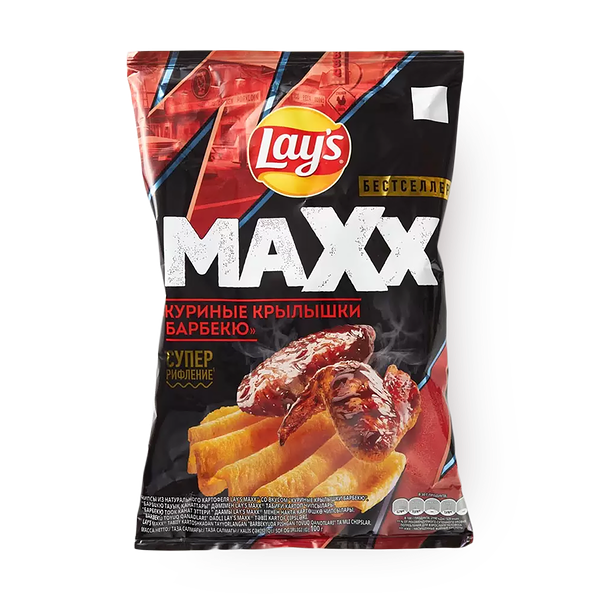 Чипсы Lay's Maxx куриные крылышки барбекю