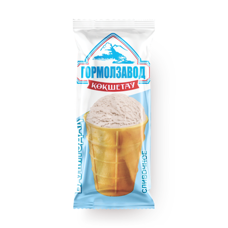 Мороженое сливочное «Кокшетауское» в вафельном стаканчике