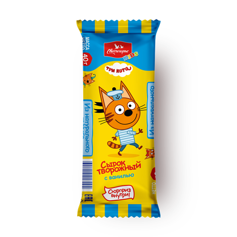 Сырок глазированный «Свитлогорье» Три кота со вкусом ванили 16%