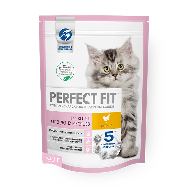 Сухой корм для котят Perfect Fit с курицей