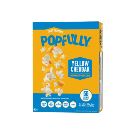 POPFULLY Microwave Popcorn - Yellow Cheddar flavore