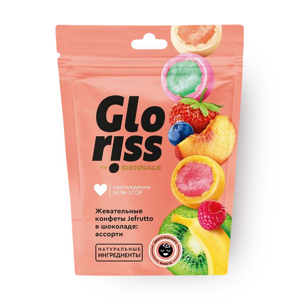 Конфеты жевательные Gloriss Jefrutto в белом шоколаде ассорти