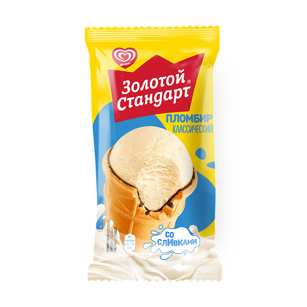 Мороженое «Инмарко» Золотой стандарт, стаканчик пломбир классический