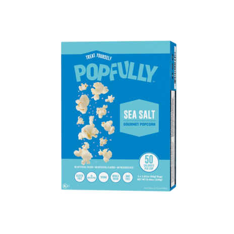 POPFULLY Microwave Popcorn - Sea salt flavore