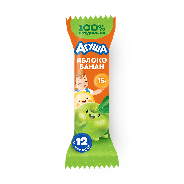 Батончик фруктовый «Агуша» яблоко-банан с 12 месяцев