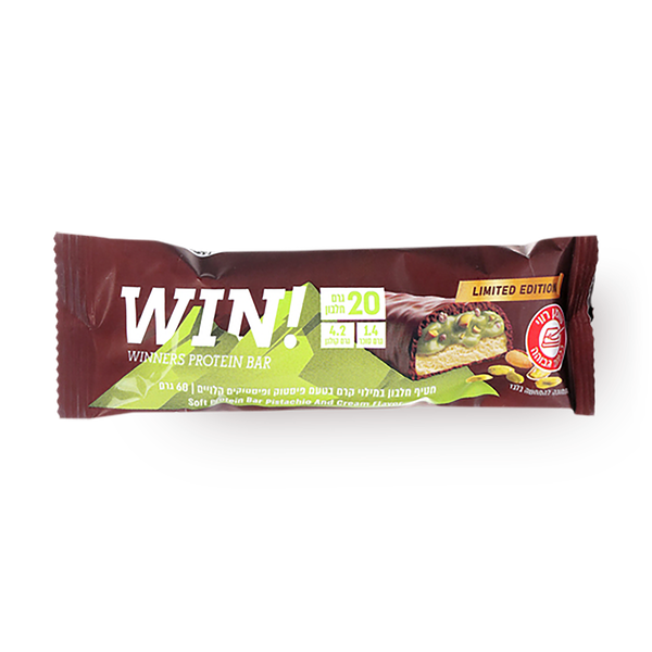 WIN! Protein bar filled with pistachio-flavored cream and roasted pistachios