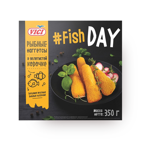 Наггетсы рыбные VICI Fish Day замороженные