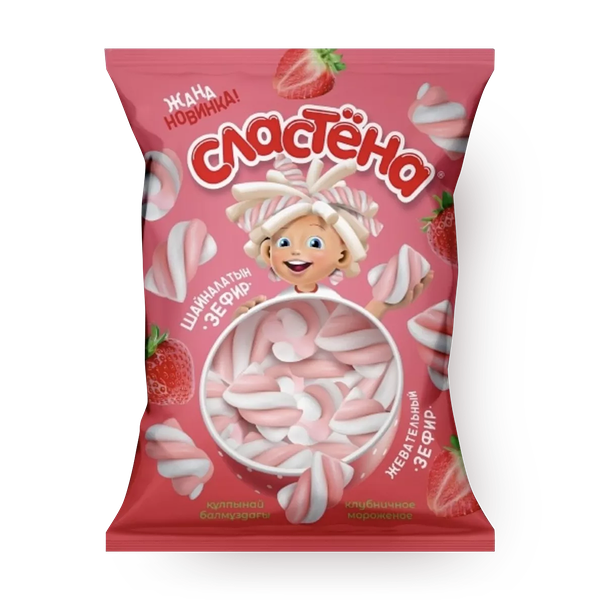 Зефир жевательный «Сластёна» клубничное мороженое