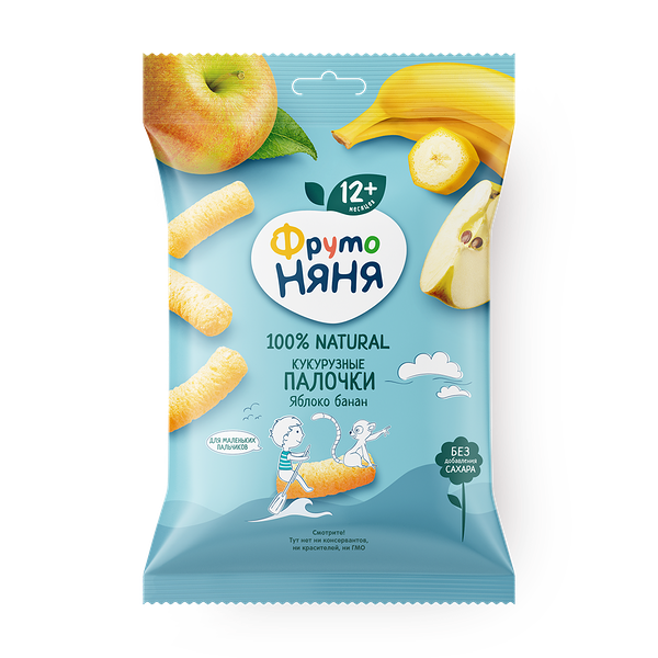 Палочки кукурузные «ФрутоНяня» яблоко-банан с 12 месяцев