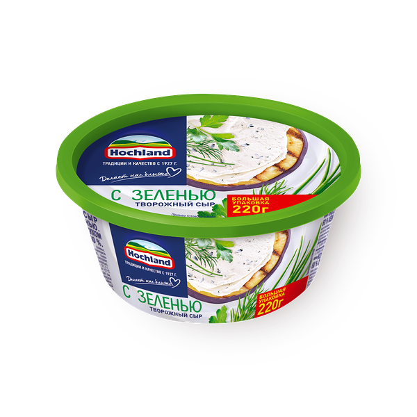 Сыр творожный с зеленью Hochland 60%