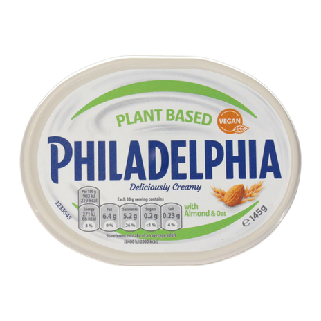 פילדלפיה ממרח צמחי בתוספת חלבון שקדים ושיבולת שועל