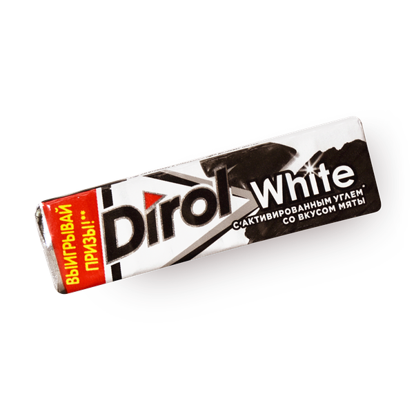 Жевательная резинка Dirol White с активированным углём и вкусом мяты