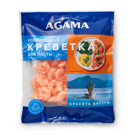 Креветки королевские 50/70 Agama очищенные для пасты варёно-мороженые