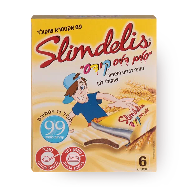 חטיף דגנים סלים דליס לילדים מצופה שוקולד לבן