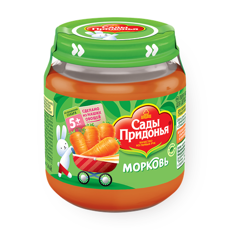 Пюре «Сады Придонья» морковь с 5 месяцев без добавления сахара