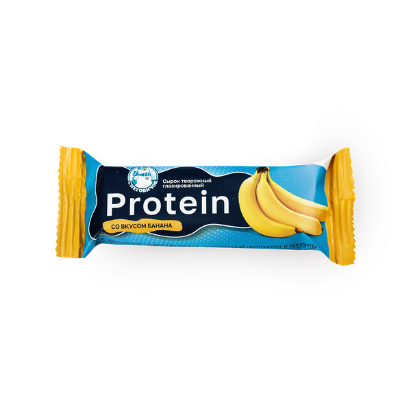 Сырок творожный глазированный «Снеговичок» со вкусом банана, обогащённый протеином