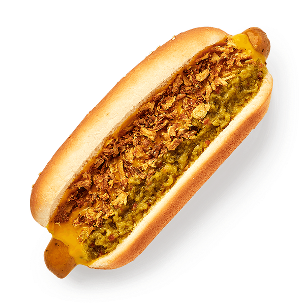 Хот-дог с куриной колбаской и огуречным релишем «Из Лавки»