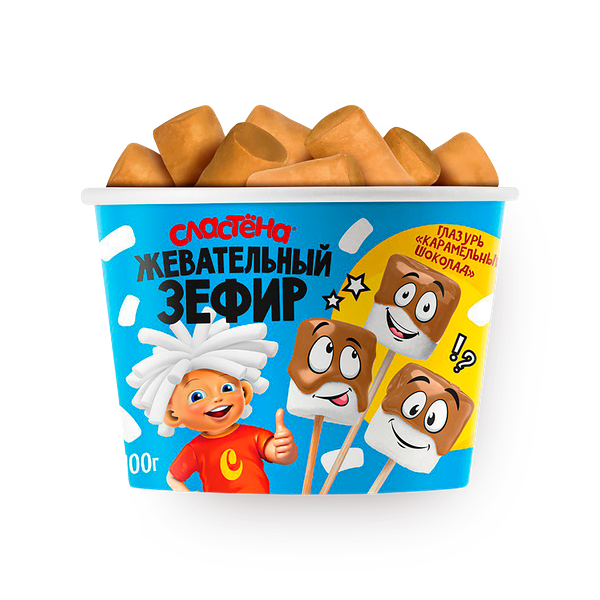 Зефир жевательный «Сластёна» в глазури карамельный шоколад