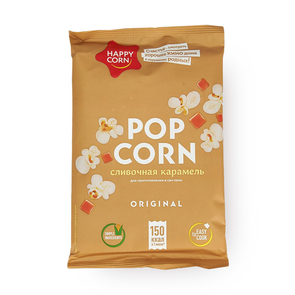 Попкорн для СВЧ Happy Corn сливочная карамель