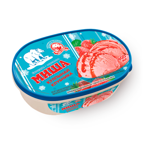 Мороженое «Миша» клубничное со вкусом йогурта с клубничным наполнителем