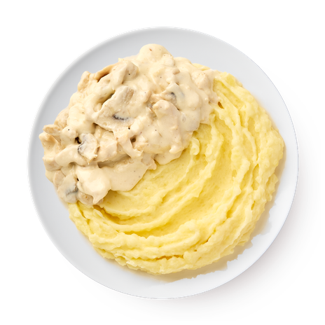 Фрикасе из курицы с грибами с пюре Mfood.kz