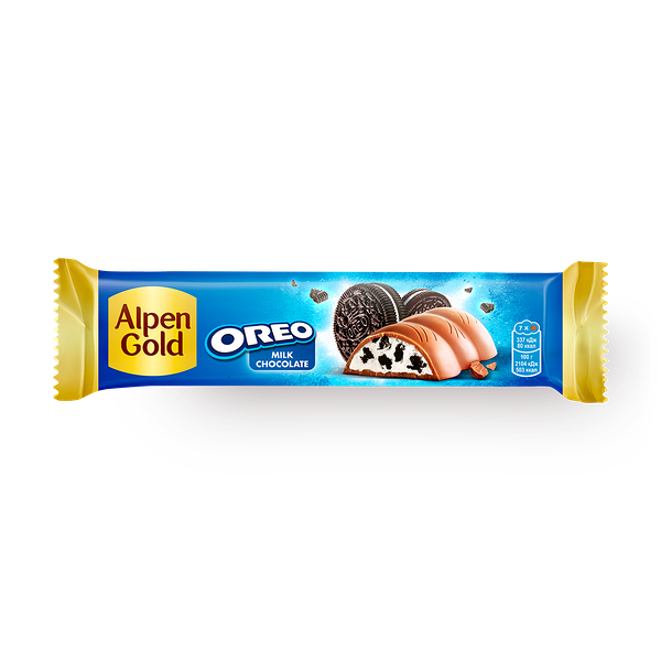 Шоколад молочный Орео Alpen Gold с ванильной начинкой и кусочками печенья