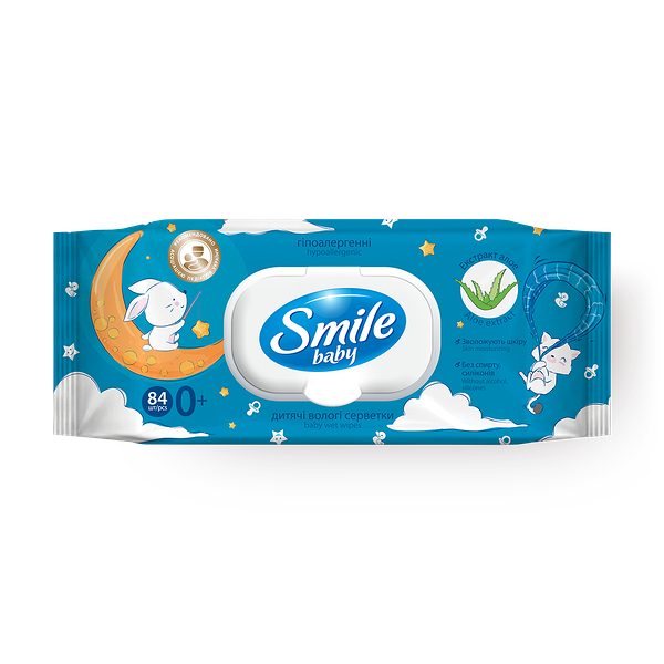 Влажные салфетки детские Smile Baby с первых дней жизни