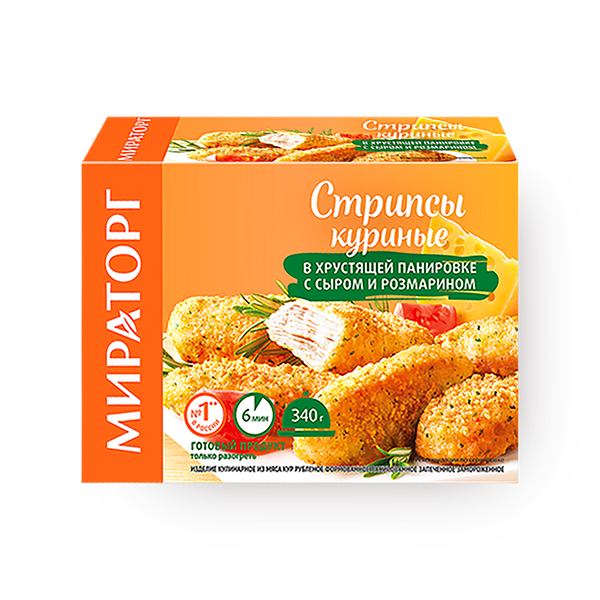 Стрипсы куриные в хрустящей панировке с сыром и розмарином «Мираторг»