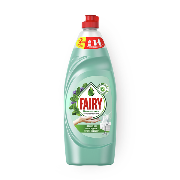 Средство для мытья посуды Fairy Нежные руки Чайное дерево и мята