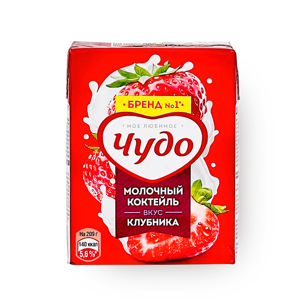Коктейль молочный «Чудо» клубника