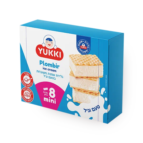 יוקי מאגדת סנדוויץ' גלידת שמנת משובחת בטעם וניל