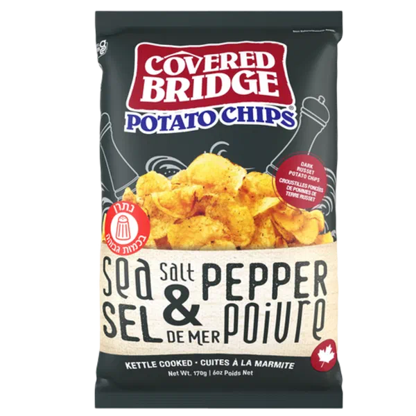 Sea salt and cracked pepper chips Covered Bridge