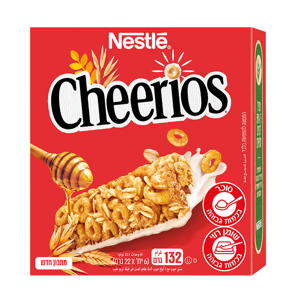 Cheerios cereal snack with 3 types of whole grains, honey flavored