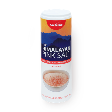 Соль розовая гималайская Salina мелкая в солонке
