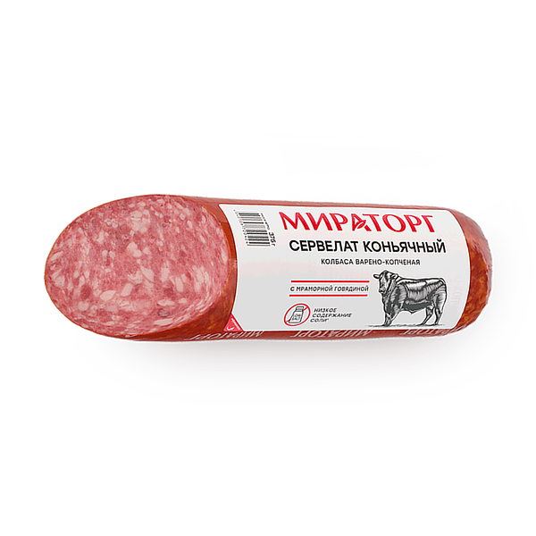 Колбаса Сервелат Коньячный «Мираторг» варёно-копчёная