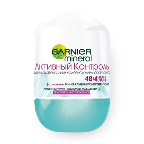 Дезодорант-антиперспирант Garnier Mineral Активный контроль шариковый с активными минералами защит