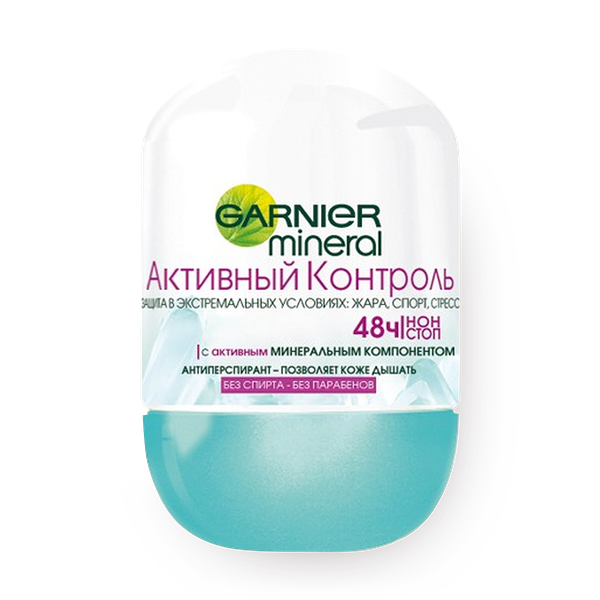 Дезодорант-антиперспирант Garnier Mineral Активный контроль шариковый с активными минералами защит