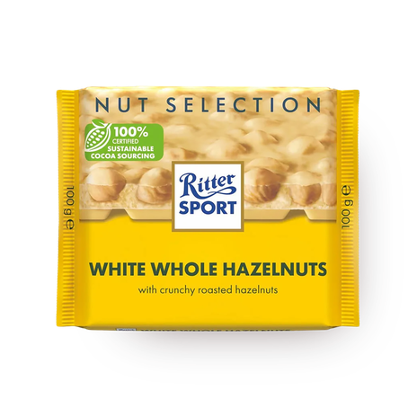 Шоколад белый Ritter Sport цельный лесной орех и хлопья