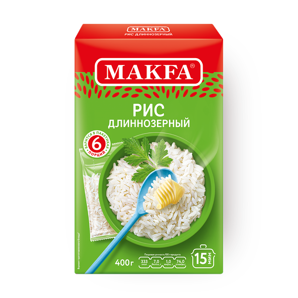 Рис длиннозёрный Makfa в варочных пакетах