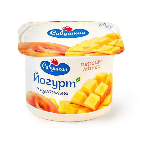 Йогурт «Савушкин» 2% персик-манго