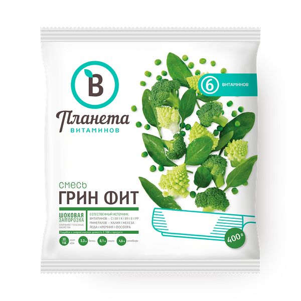 Смесь овощная Грин-фит «Планета витаминов» замороженная