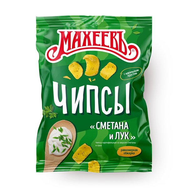 Чипсы картофельные «Махеевъ» со вкусом сметаны и лука