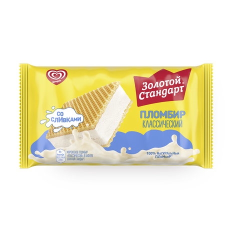 Мороженое «Инмарко» Золотой стандарт, брикет на вафлях