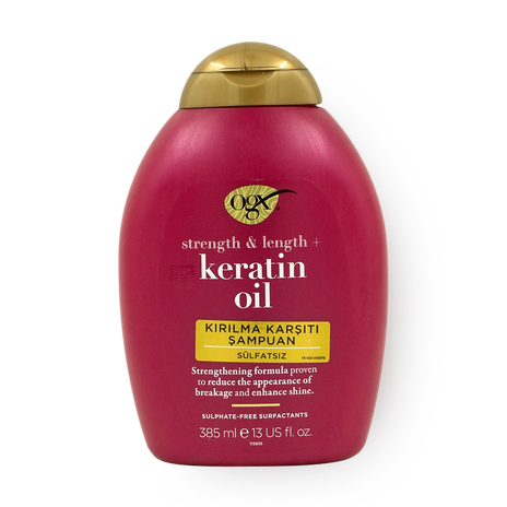 Шампунь против ломкости волос OGX с кератиновым маслом