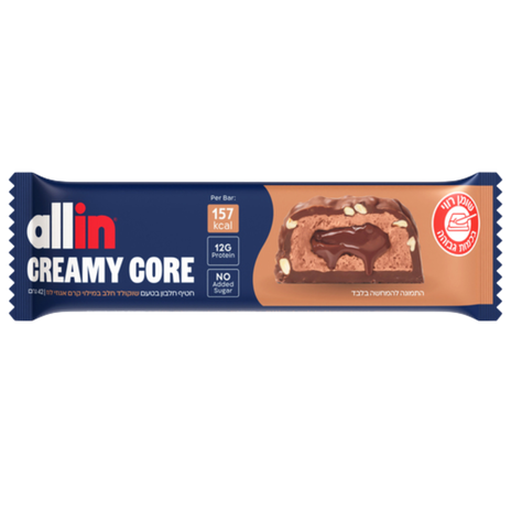 חטיף חלבון בטעם שוקולד חלב במילוי קרם אגוזי לוז אולאין