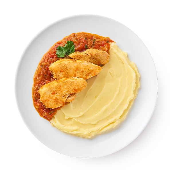 Курица в грузинском соусе с картофельным пюре «Сегодня»