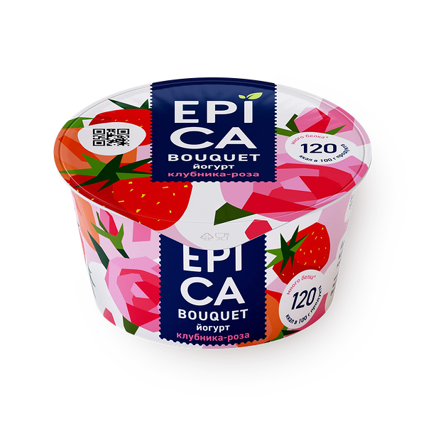 Йогурт Epica Bouquet с клубникой и розой 4,8%