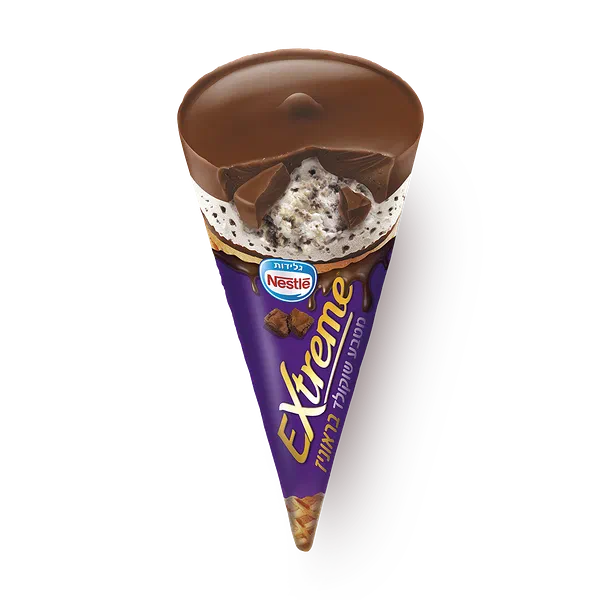 Extreme Chocolate top brownies ice cream cone